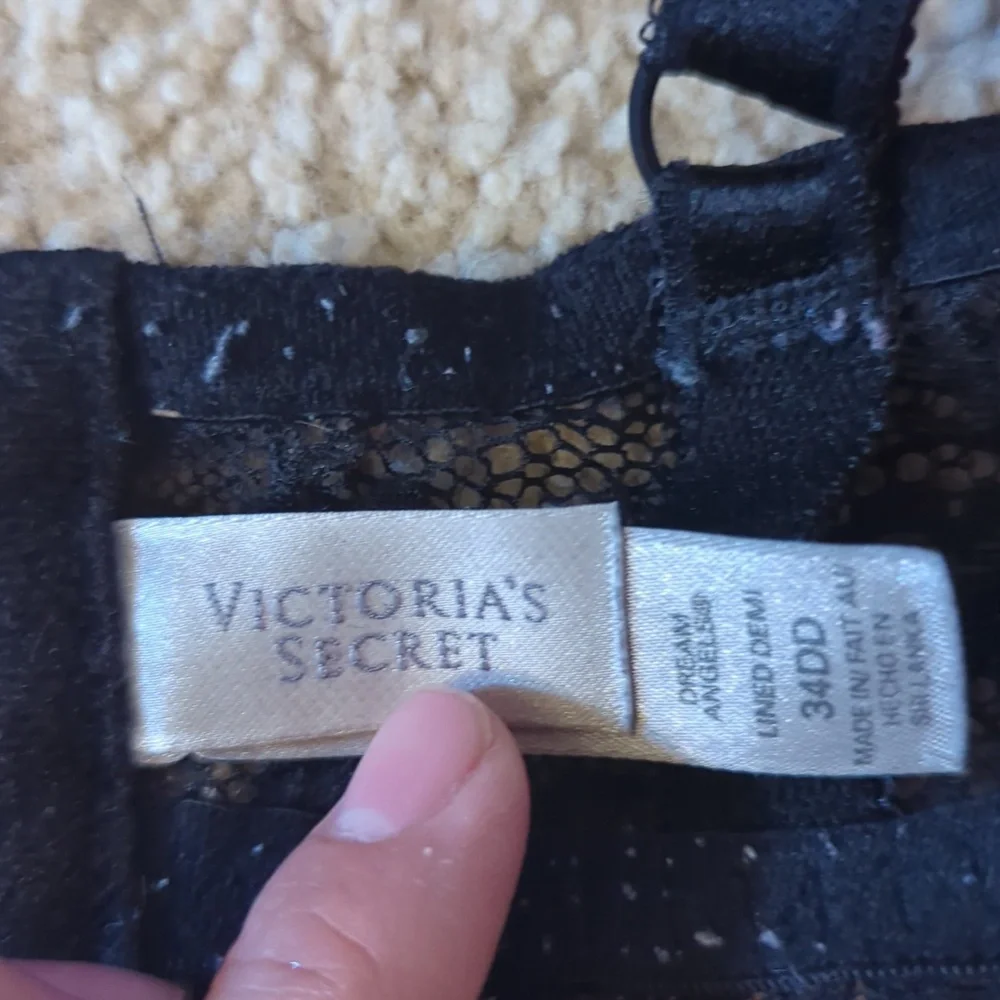 Victoria's Secret Dream Angels Lined Demi Black Bra Size 34 DD_7